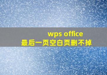 wps office最后一页空白页删不掉